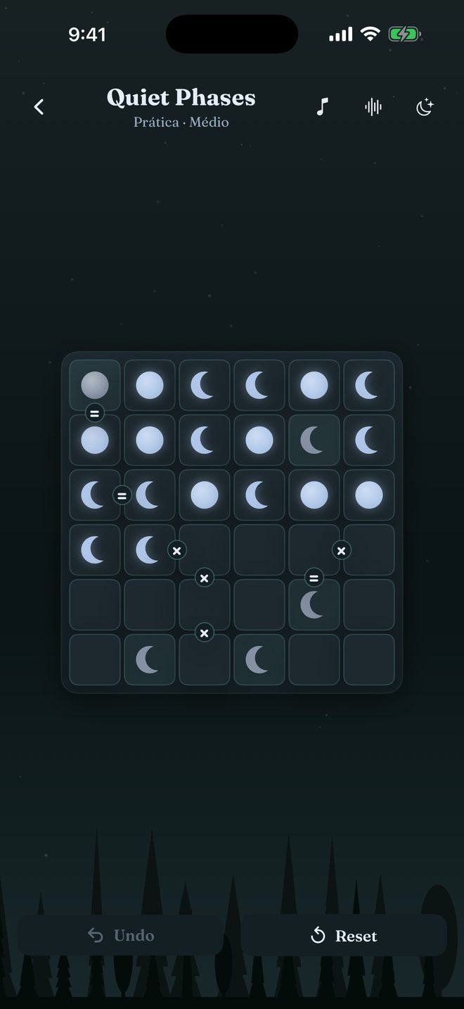 Quiet Phases — Puzzles lógicos de fases da lua tranquilos
