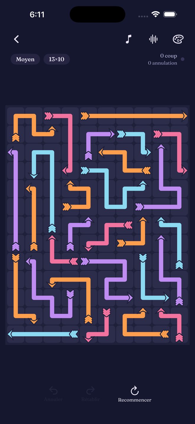 Quiet Quiver — Un puzzle logique de flèches calme
