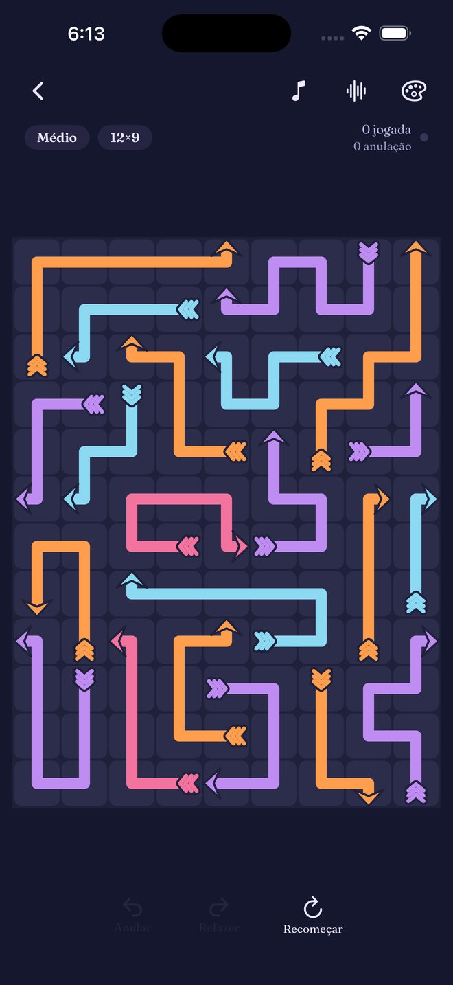 Quiet Quiver — Um puzzle lógico de flechas tranquilo